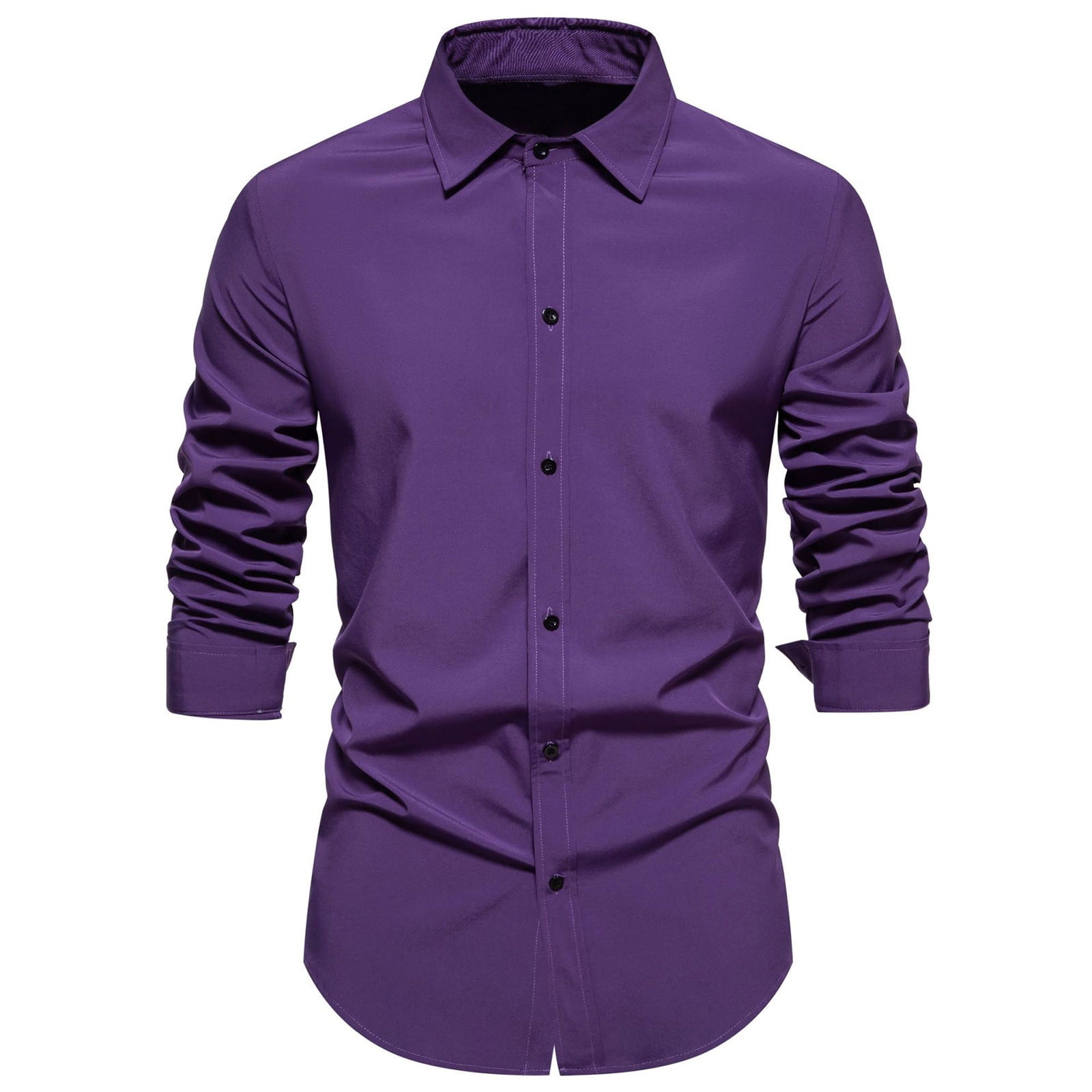 GIANZEN Men's Regular Fit Dress Shirt - Long Sleeve, Wrinkle-Free, Solid Color Button Down For Business Casual