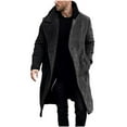 thumbnail image 1 of ShomPort Men's Trench Coat Slim Notch Lapel Single Breasted Coat Winter Warm Long Jacket Overcoat (Dark Gray 25), 1 of 6