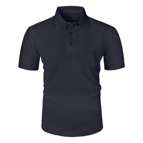 ShomPort Men's Work Shirts Short Sleeve Collared Textured Stretchy Quick Dry Casual Golf Shirt