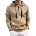 thumbnail image 1 of ShomPort Mens Long Sleeve Hoodies Quarter Contrast Zip Drawstring Sweatshirts with Multi-Pockets Trendy Workout Tops, 1 of 8