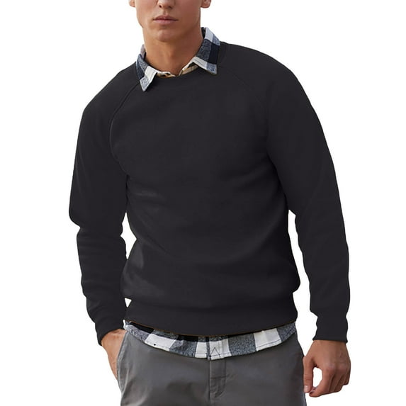 ShomPort Mens Raglan Sleeve Round Neck Sweatshirt Contrast Color Patchwork Thin Blouses Classic Workout Baseball Tops