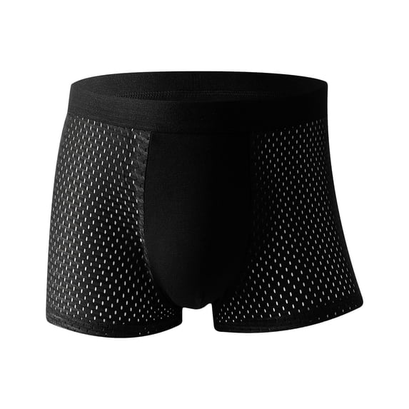 ShomPort Mens Seamless Underwear Mid-Rise Waisted Mesh Solid Color No Show Pouch Smoothing Workout Basic Briefs