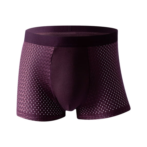 ShomPort Mens Seamless Underwear Mid-Rise Waisted Mesh Solid Color No Show Pouch Smoothing Workout Basic Briefs