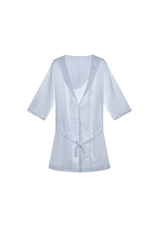 Mens Short Sleeve Robes Tie Front Shawl Collared Lightweight Cotton Bathrobes Smoothing Cozy Soft Breathable Pajamas