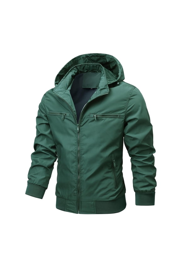 Mens Zip Up Hoodies Lightweight Athletic Insulated Jacket Windbreaker Running Cycling Hiking Coat