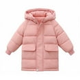 thumbnail image 1 of ShomPort Mid-Length Puffer Jackets for Boys Girls Stand Collared Long Sleeve Zipper Down Coat Winter Thermal Outwear with Pockets, 1 of 8