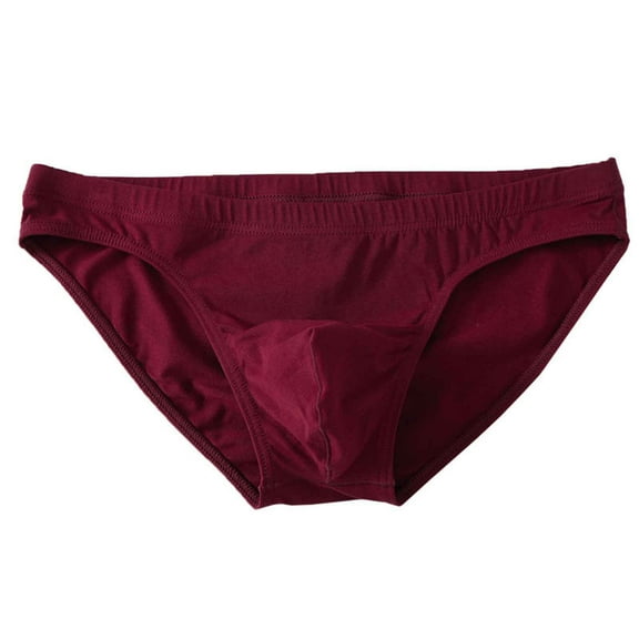 ShomPort Mid-Rise Seamless Briefs for Mens Solid Color Elastic Waistband Panties Cotton Daily Triangle Underwear