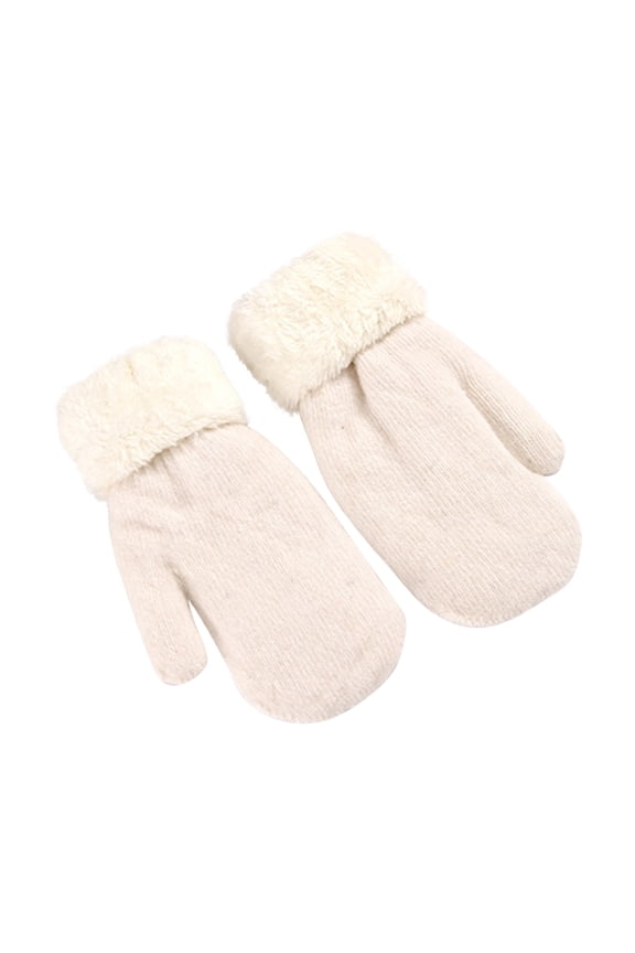 Mittens for Womens Fleece Lined Solid Color Cute Fall Winter Thermal Soft Running Cycling Thick Gloves