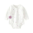 thumbnail image 1 of ShomPort Newborn Baby Girl Cotton Bodysuit Long Sleeve Floral Romper Spring Fall Baby Clothes Infant Winter Pajama Sets, 1 of 3
