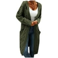thumbnail image 1 of ShomPort Open Front Cardigan for Women Cable Knit Sweater with Pockets Long Sleeve Fall Winter Coat, 1 of 6