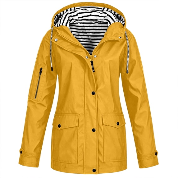 ShomPort Outdoor Rain Jacket for Women Waterproof Lightweight Outdoor Hiking Hooded Windbreaker Raincoat S-3XL