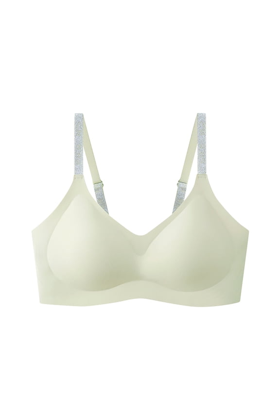Padded Bras for Womens Adjustable Straps Push Up Solid Color U-Back No Show Breathable Underwear