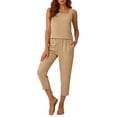 thumbnail image 1 of ShomPort Pajamas Set for Women Comfy Breathable Tank Tops and Capri Pants Summer Matching Lounge Set Sleepwear, 1 of 5