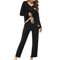 thumbnail image 1 of ShomPort Pajamas Sets Women's Long Sleeve Sleepwear Tops with Long Pants Soft Loungewear Outfits Set, 1 of 7