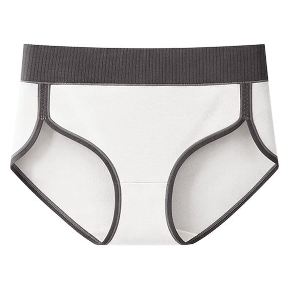 ShomPort Panties for Womens Seamless Strip Printed Cotton Elastic Mid Rise Waisted Comfort Athletic Briefs