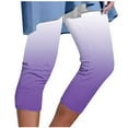 thumbnail image 1 of ShomPort Plus Size Capri Leggings for Women Summer Comfortable Elastic Waist Gradient Yoga Leggings Capris, 1 of 5