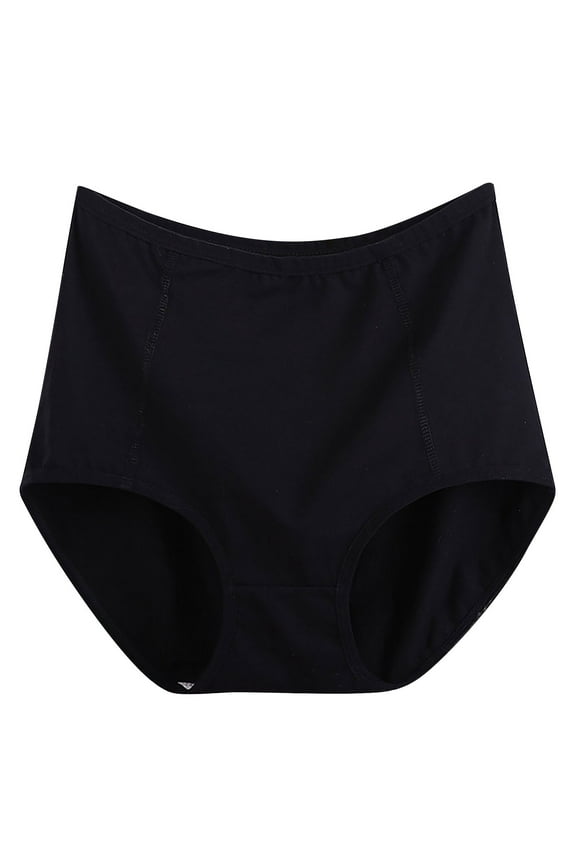 Plus Size Cotton Panties for Women Solid Color High Waisted Briefs Breathable Full Coverage Underwear X-6X