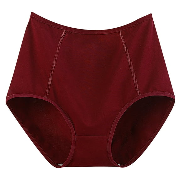 ShomPort Plus Size Cotton Panties for Women Solid Color High Waisted Briefs Breathable Full Coverage Underwear X-6X