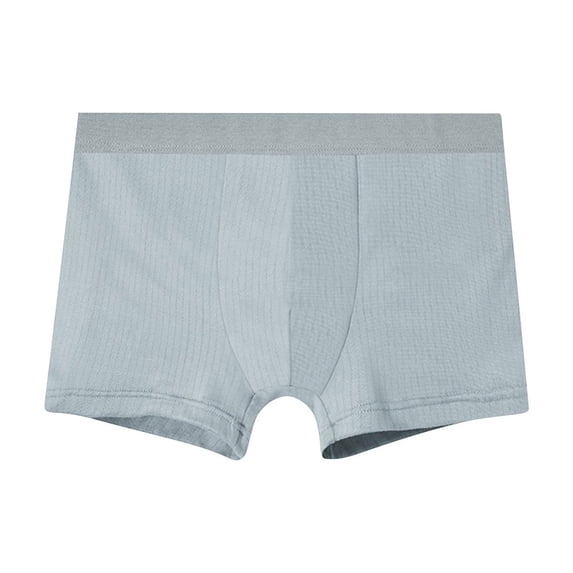 ShomPort Plus Size Panties for Mens Solid Color Ribbed Mid-Rise Waisted Hip Lift Stretchy Everyday Boxer Underwear