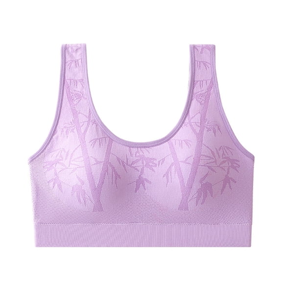 ShomPort Plus Size Seamless Underwear for Womens Printed Stretchy Push Up Fixed Cup No Show Athletic Bras