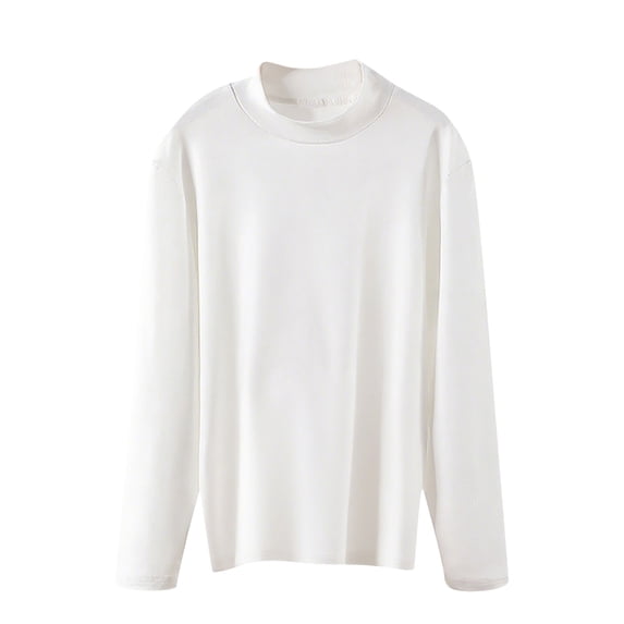 ShomPort Plus Size T-Shirts for Womens Long Sleeve Mock Neck Cutton Soft Tees Tops Breathable Fall Winter Basic Layer Blouses