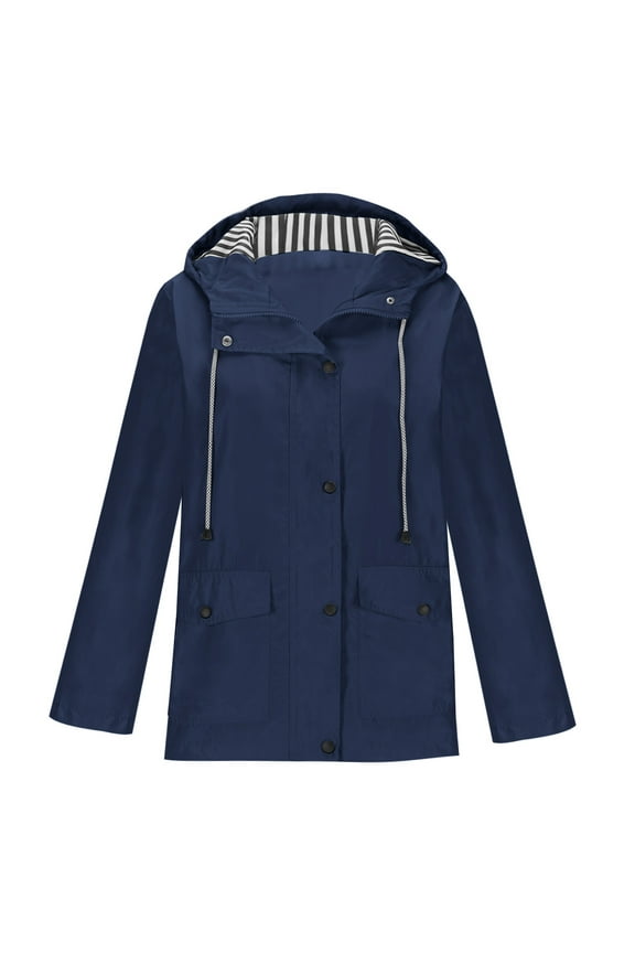 Plus Size Waterproof Rain Jacket for Women Lightweight Outdoor Hiking Hooded Windbreaker Raincoat S-5XL