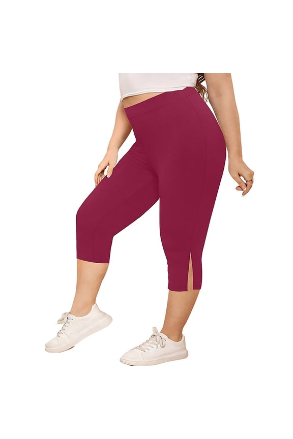 Plus Size Yoga Leggings with Pockets for Women Stretchy Quick Dry Capris High Waist Gym Workout Capri Pants X-5X