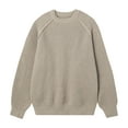 thumbnail image 1 of ShomPort Raglan Sleeve Sweater for Mens Round Collared Ribbed Oversized Elastic Cuff Tees Blouses Comfort Pullover Basic Layer Tops, 1 of 5