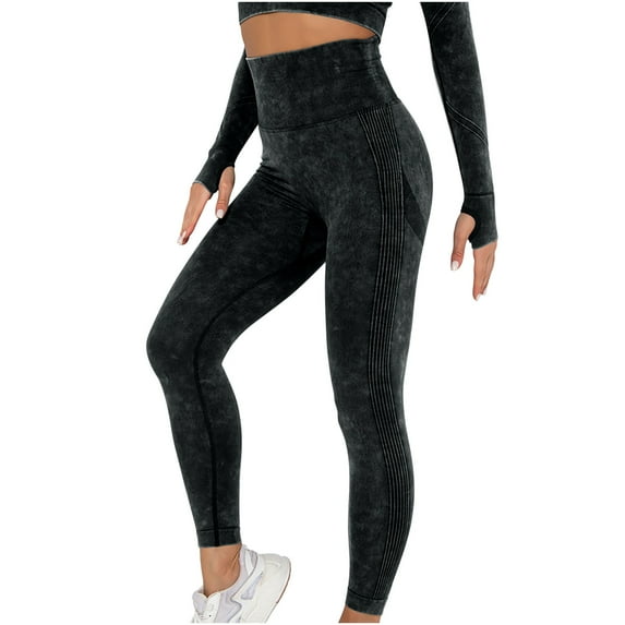 ShomPort Ribbed Leggings for Women High Waist Workout Yoga Pants, Scrunch Butt Lifting Elastic Tights