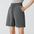 thumbnail image 1 of ShomPort Running Shorts for Women Summer Comfortable Quick Dry Elastic Waist Long Athletic Shorts with Pockets, 1 of 3