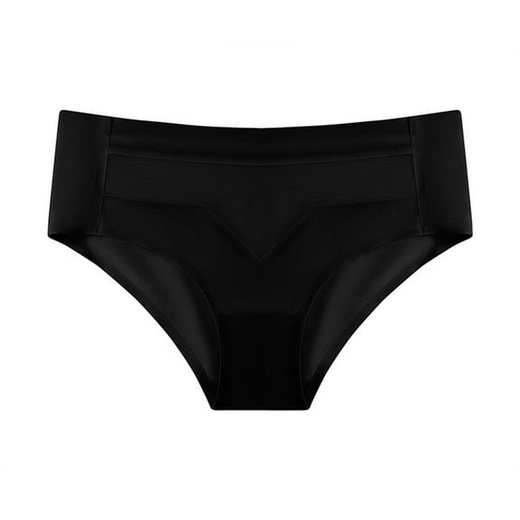ShomPort Seamless Underwear for Women Cotton Mid Waist Briefs Breathable Mesh Hipster Panties