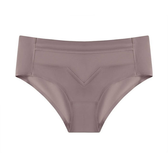 ShomPort Seamless Underwear for Women Cotton Mid Waist Briefs Breathable Mesh Hipster Panties