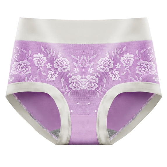 ShomPort Seamless Underwear for Women High Waisted Comfortable Hipster Panties Cotton Printed Briefs