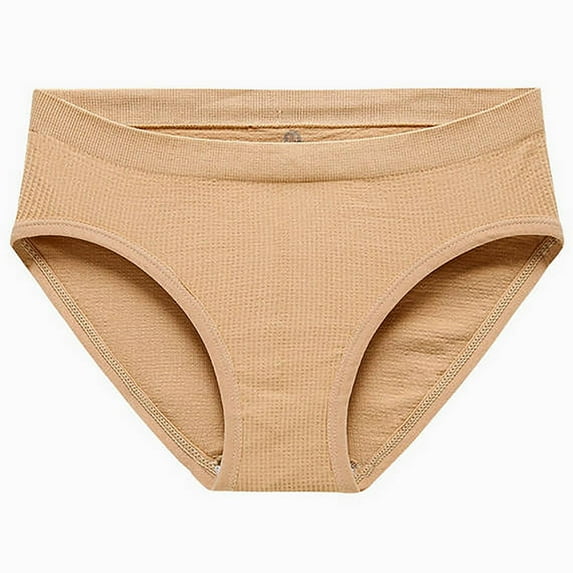 ShomPort Seamless Underwear for Womens Ribbed High-Rise Solid Color Waisted Breathable Workout Stretchy Daily Briefs