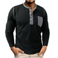 thumbnail image 1 of ShomPort Shirts for Men Long Sleeve with Pocket Casual Half Button Collared Tops Lightweight Basic Tee Undershirt, 1 of 5