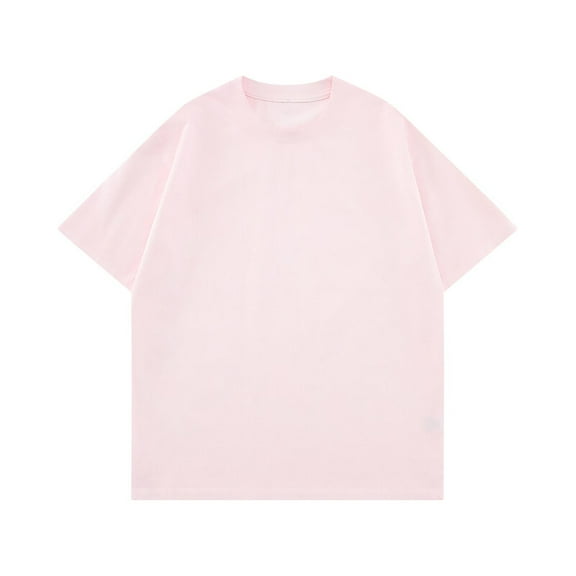 ShomPort Short Sleeve T-Shirts for Mens Round Collared Solid Color Breathable Cotton Tees Vintage Stretchy Summer Pullover Tops