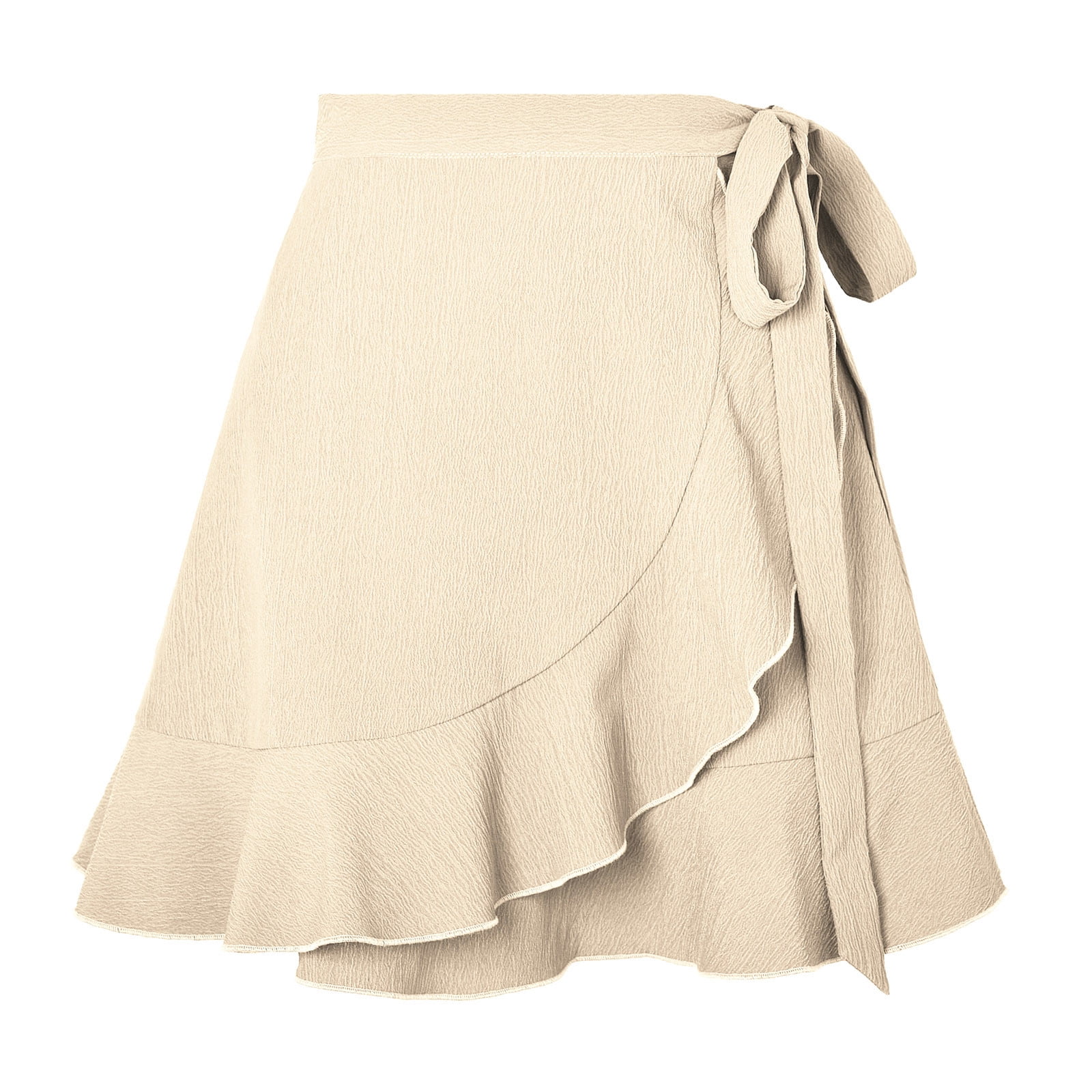 Summer Wrap Skirt High Waist Split Solid Ruffles main image 1