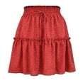 thumbnail image 1 of ShomPort Skirts for Women Summer Casual High Waist Pleated Cute Skirts Flowy Swing Puffy A-Line Mini Skirts (Medium, Red), 1 of 3