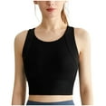 thumbnail image 1 of ShomPort Sports Bras for Womens Crewneck Racerback Wireless Stretchy Sleeveless Comfort Underwear Casual Breathable Camisole Tops, 1 of 7