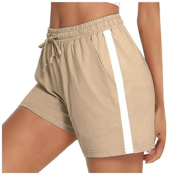 ShomPort Sports Shorts for Women Casual Drawstring Solid Color Shorts Pants with Pockets Breathable Gym Athletic Pants