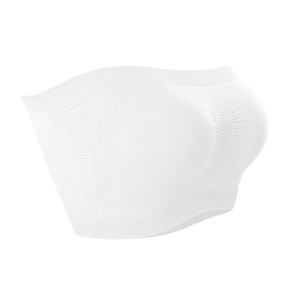 ShomPort Strapless Bra for Women Stretchy Seamless Breathable Tube Bralettes Removable Padded Bandeau Bra
