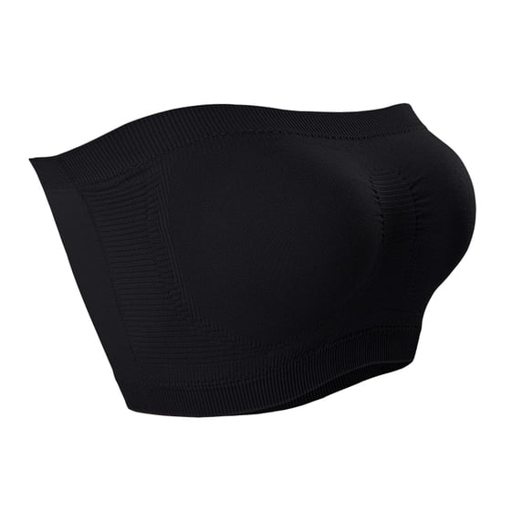 ShomPort Strapless Bra for Women Stretchy Seamless Breathable Tube Bralettes Removable Padded Bandeau Bra