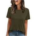 thumbnail image 1 of ShomPort Summer Tops for Women Short Sleeve Crew Neck Basic Workout Tees Trendy Plain Casual Clothes, 1 of 9