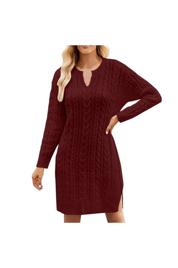 fitted lace wedding dress Chester Sweater Dress ~ Holly Red Knit – Show Me Your Mumu main image 1
