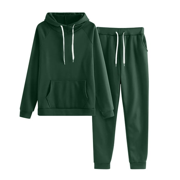 ShomPort Sweatsuit Set for Womens Raglan Sleeve Drawstring Hoodies Cinch Bottom Elastic Waist Sweatpants Soft Athletic Comfy Set