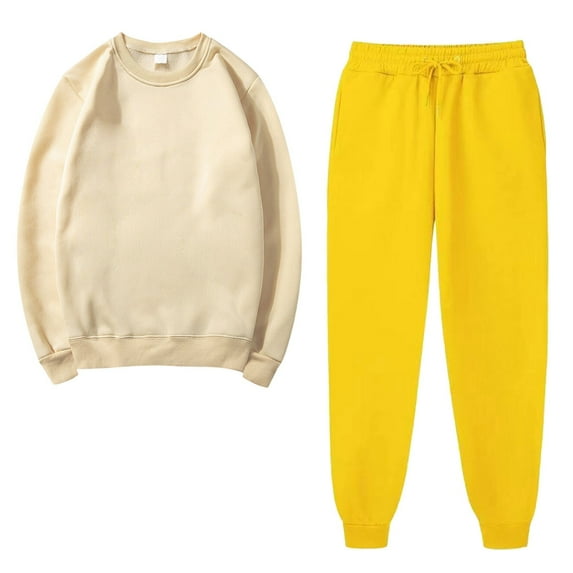 ShomPort Sweatsuit Women Two Piece Outfits Solid Color Pullover Sweatshirts And Cinch Bottom Pants Tracksuits