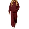 thumbnail image 1 of ShomPort Sweatsuit for Women Fall 2 Piece Outfits Long Sleeve Hoodie Sweatshirts and Wide Leg Joggers Tracksuit Sets, 1 of 6