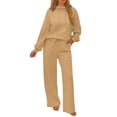 thumbnail image 1 of ShomPort Sweatsuit for Womesn Drawstring Long Sleeve Pullover Hoodies Wide Leg Sweatpants Workout Cozy Trendy 2PC Matching Set, 1 of 8