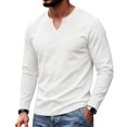 ShomPort T-Shirt for Men V Neck Long Sleeve Tee Daily Outdoor Thermal ...