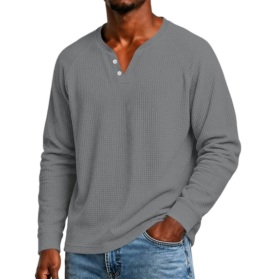ShomPort T Shirts for Man V Neck Long Sleeve Shirt Texture Knitted Fall ...